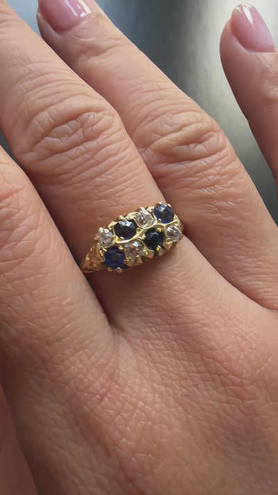 Antique English 18K Gold 0.4ct Old Mine Cut Diamond Ring