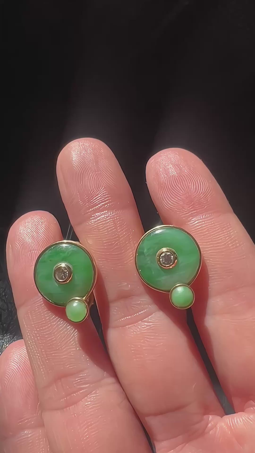 Maria Grazia Baldan 18K Gold 4-in-1 Jade interchangeable Earrings