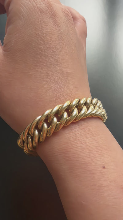 Antique 18K yellow gold curb link bracelet