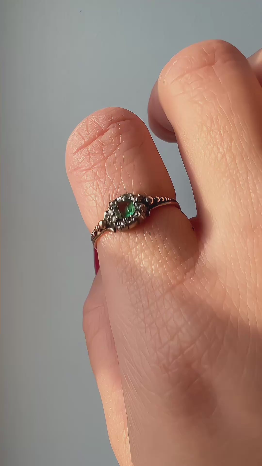 Georgian Era 18K gold emerald diamond Ring