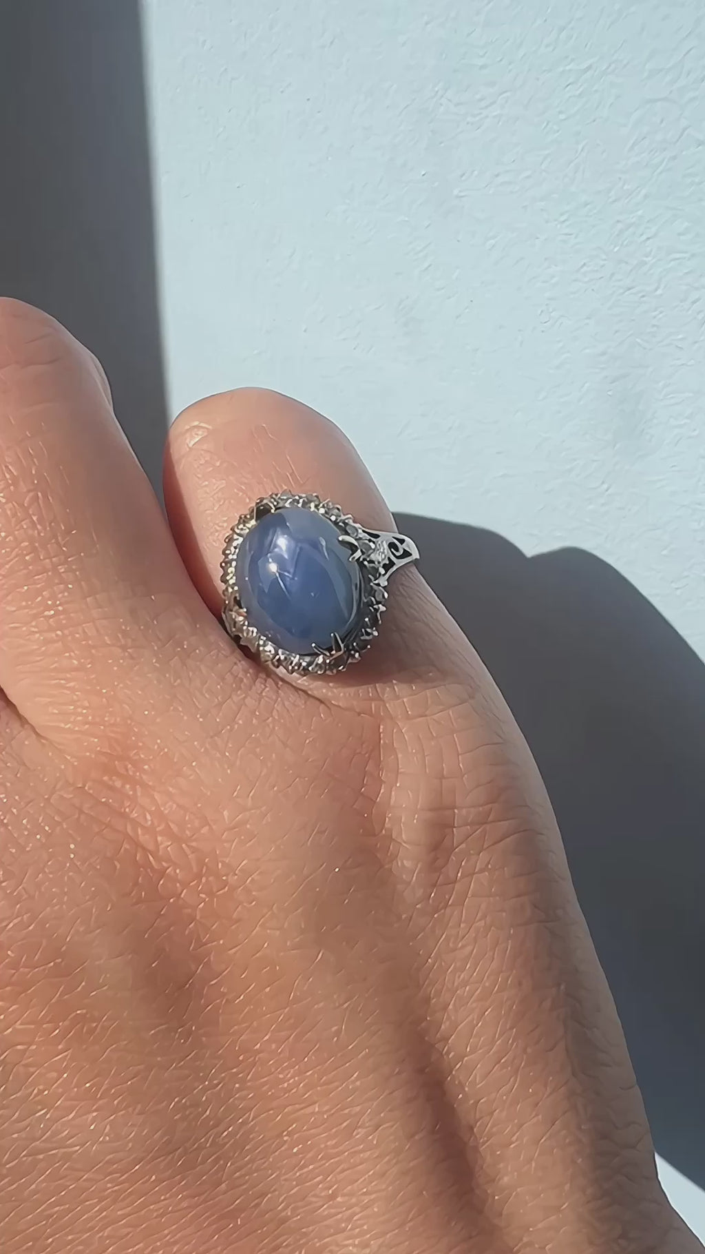 Victorian Star sapphire diamond ring