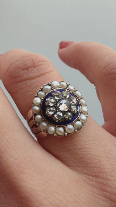 Georgian era 14K Gold diamond “Bague au Firmament” Ring 