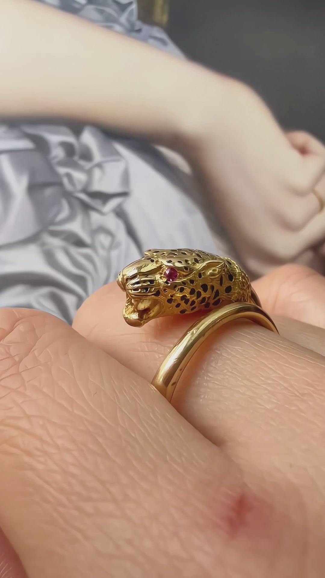 Vintage 18K gold Panther Ring by Gay Frères