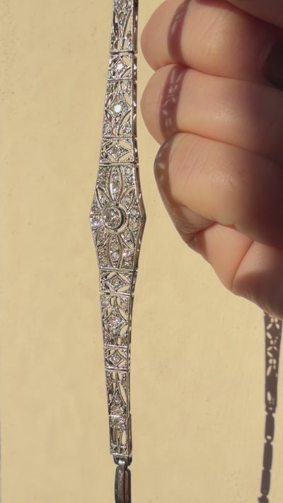 Art Deco era Platinum diamond bracelet
