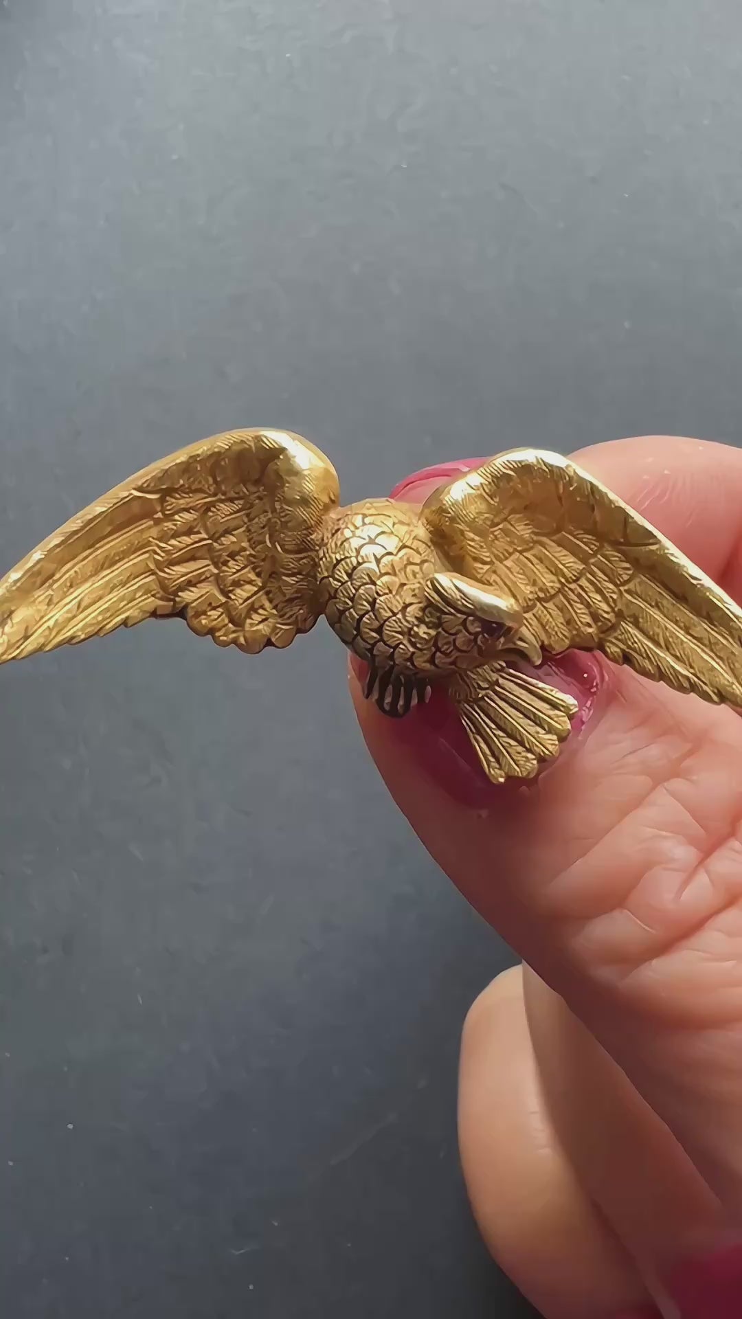 Victorian era 14K gold eagle's brooch