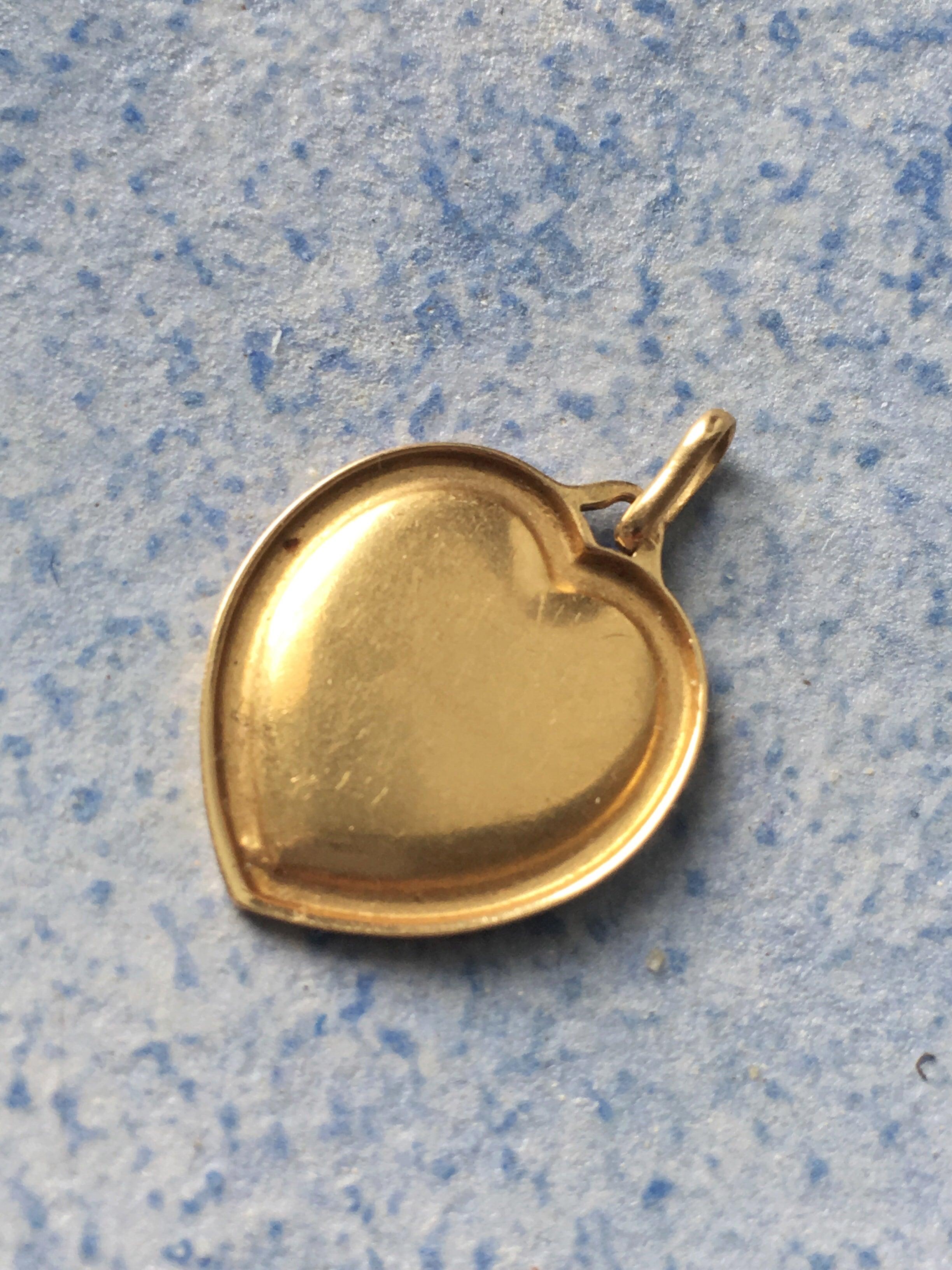 Lovely Augis 18K gold “more than yesterday, less than tomorrow” heart shape pendant medal - Curiously timeless