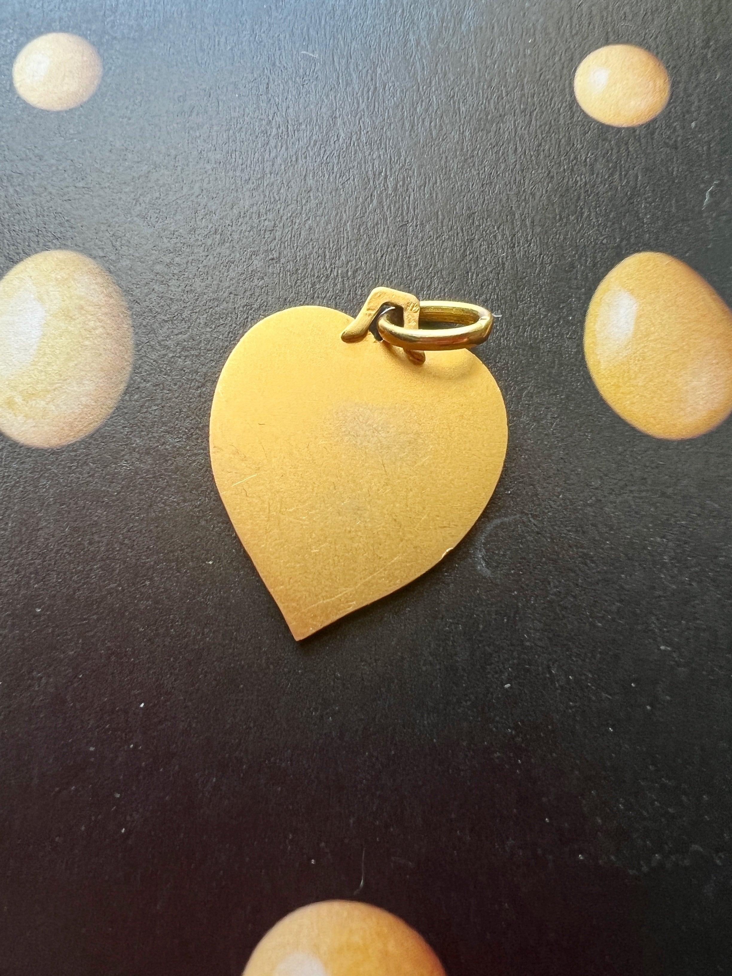 French Vintage 18K gold “Toi & Moi” (You & Me) heart shaped medal - Curiously timeless