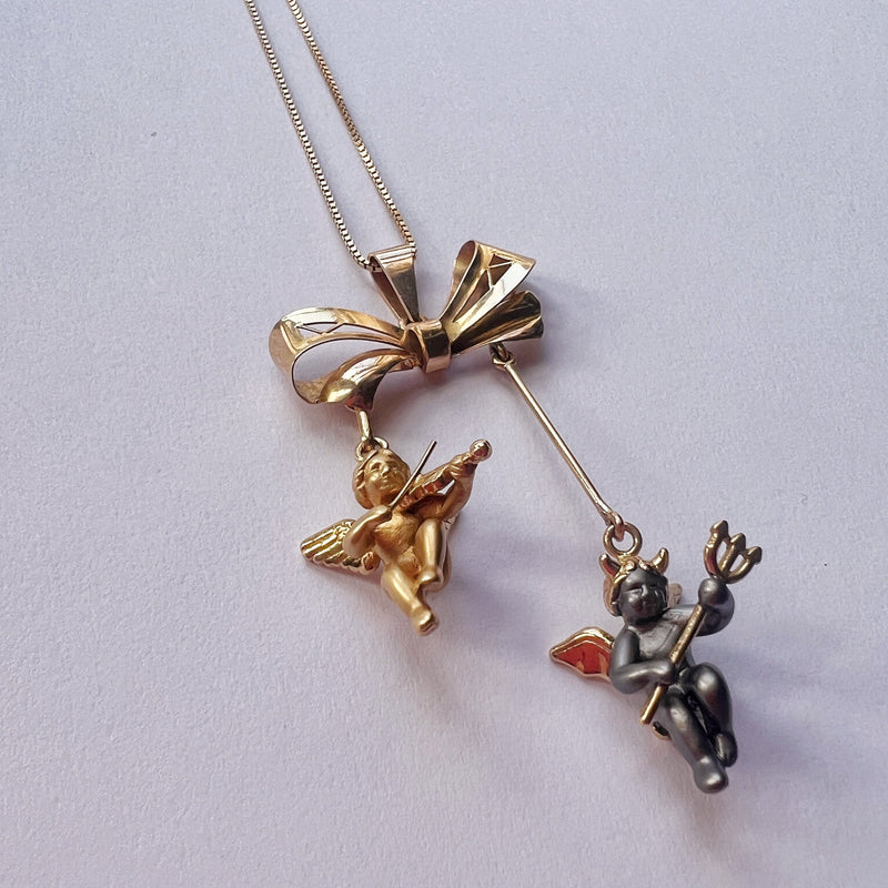 Angel and sale devil necklace