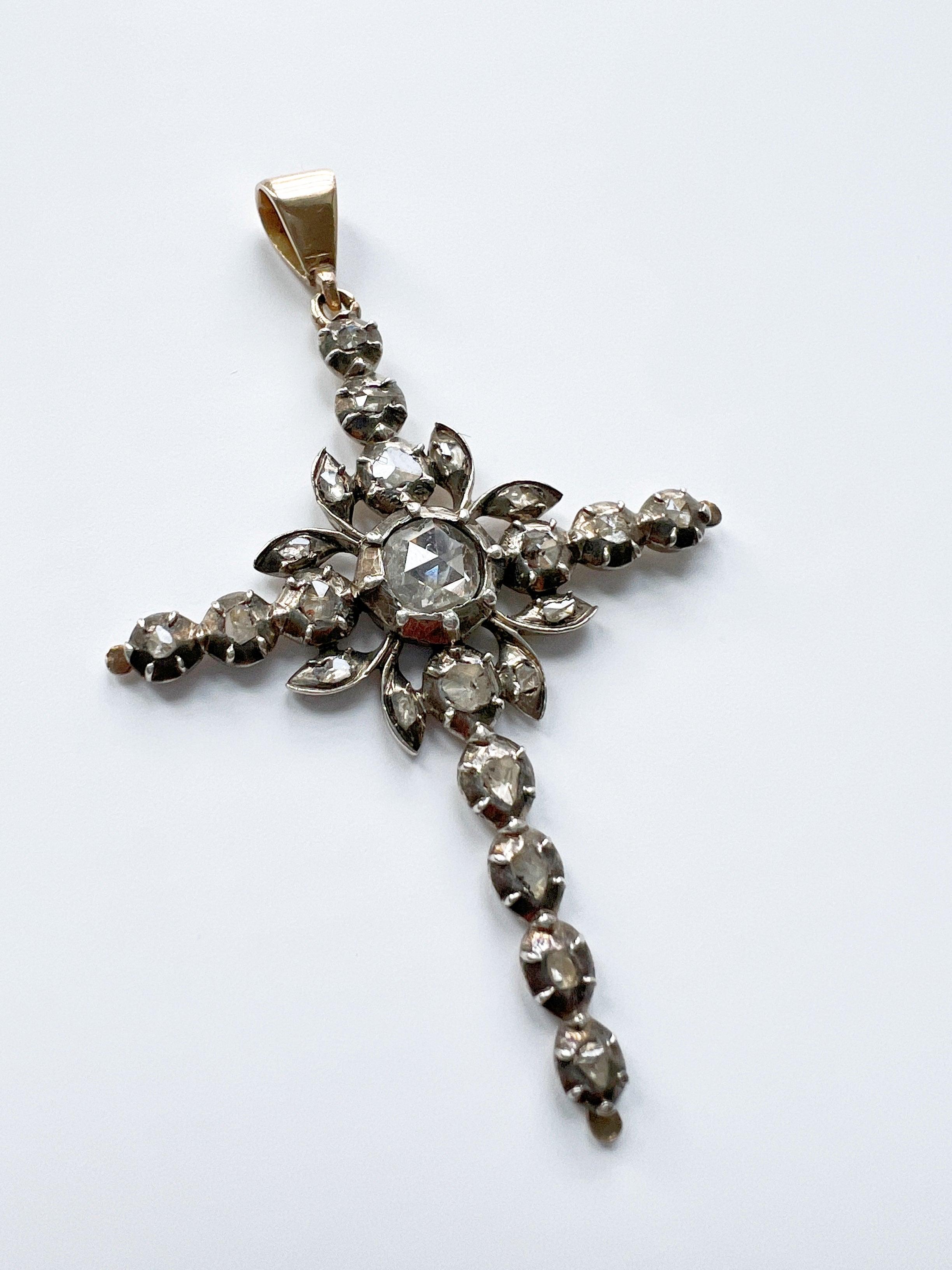 Georgian era rose cut diamond Flemish cross pendant - Curiously timeless