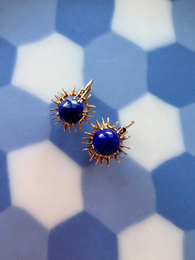 Vintage 14k gold Lapis Lazulis earrings