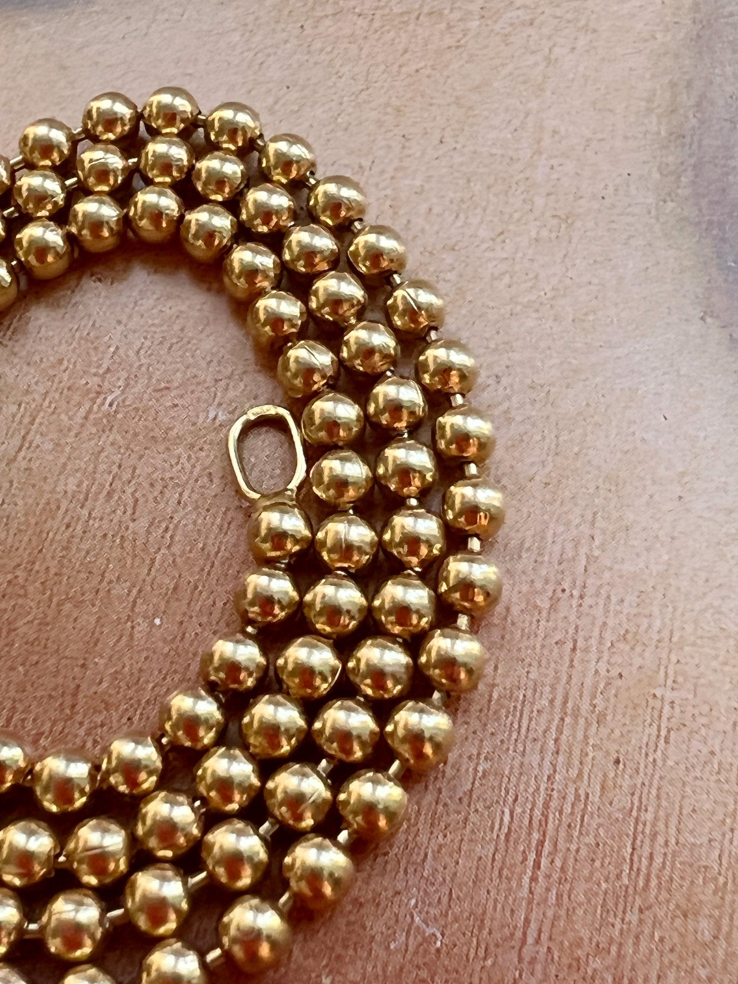 Magnificent French vintage 18K sphere gold ball necklace - Curiously timeless