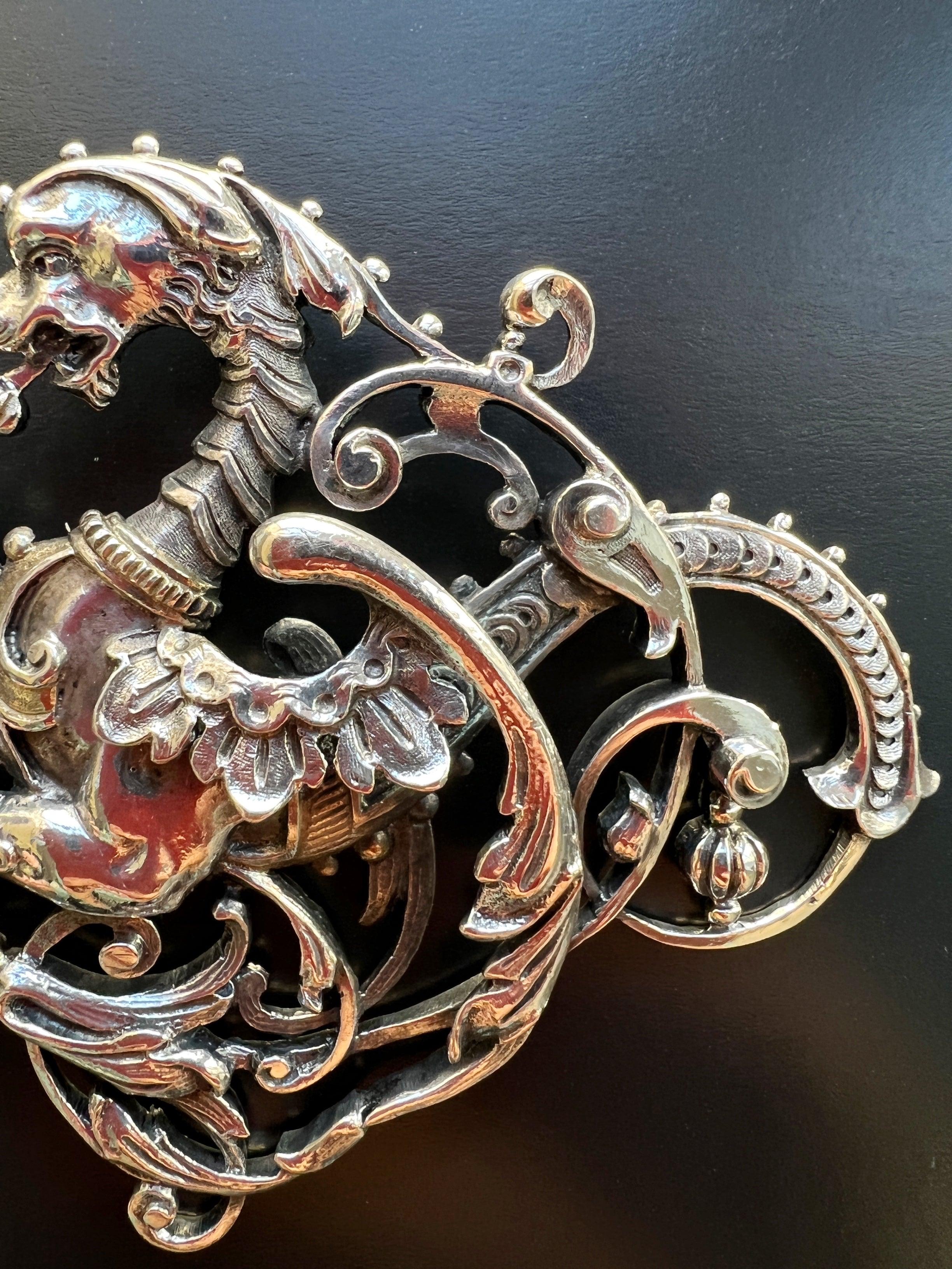 French Art Nouveau silver Chimera pendant - Curiously timeless