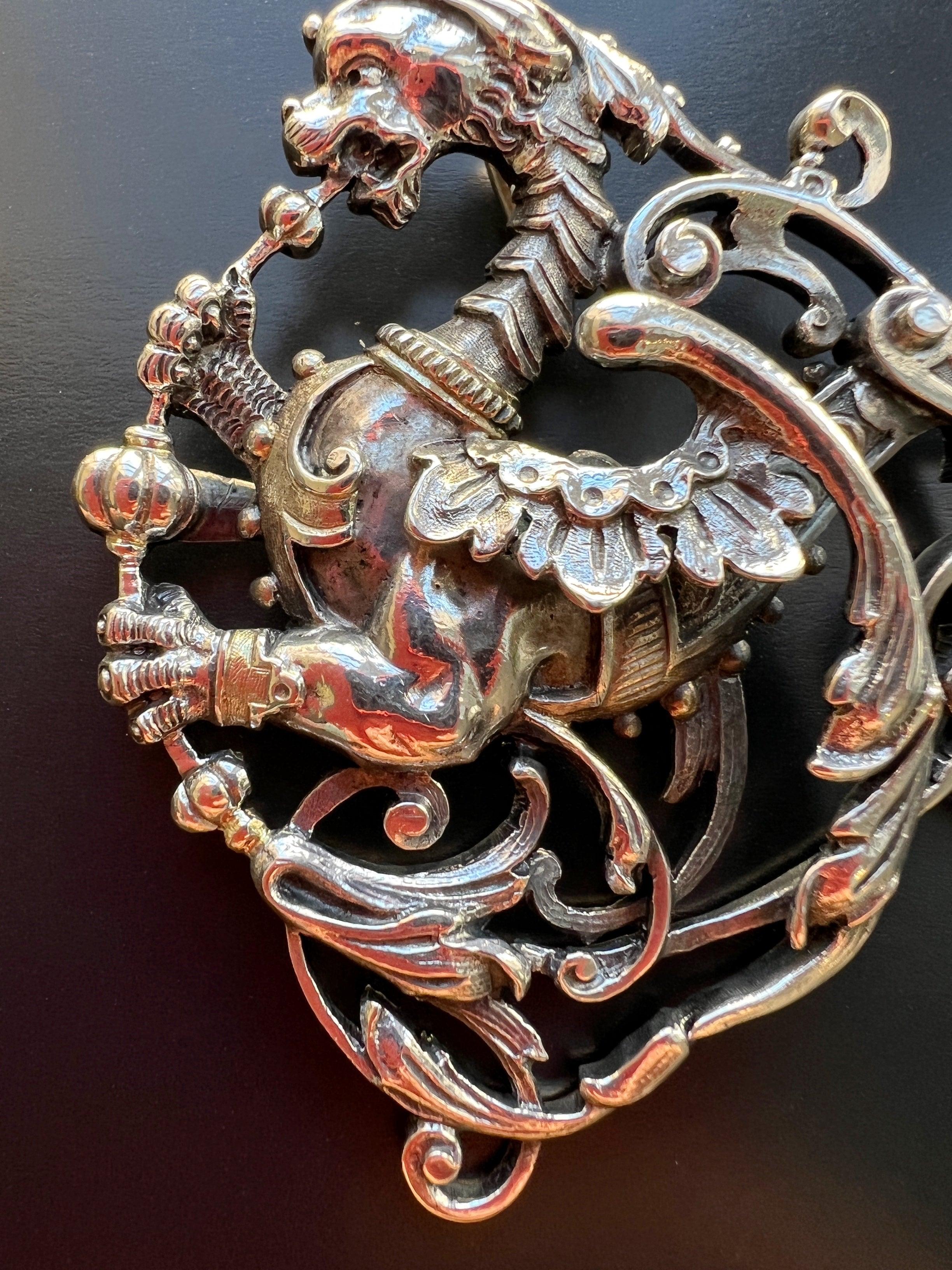 French Art Nouveau silver Chimera pendant - Curiously timeless