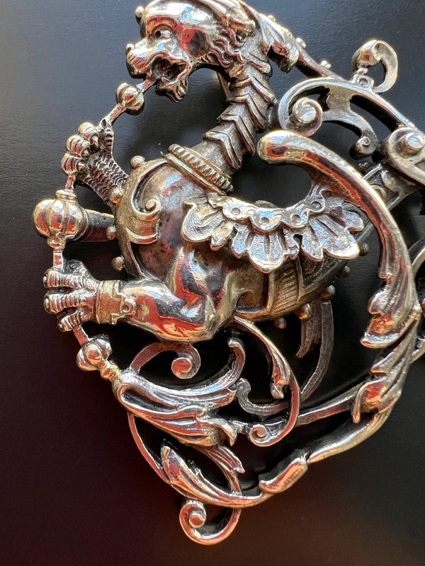 French Art Nouveau silver Chimera pendant