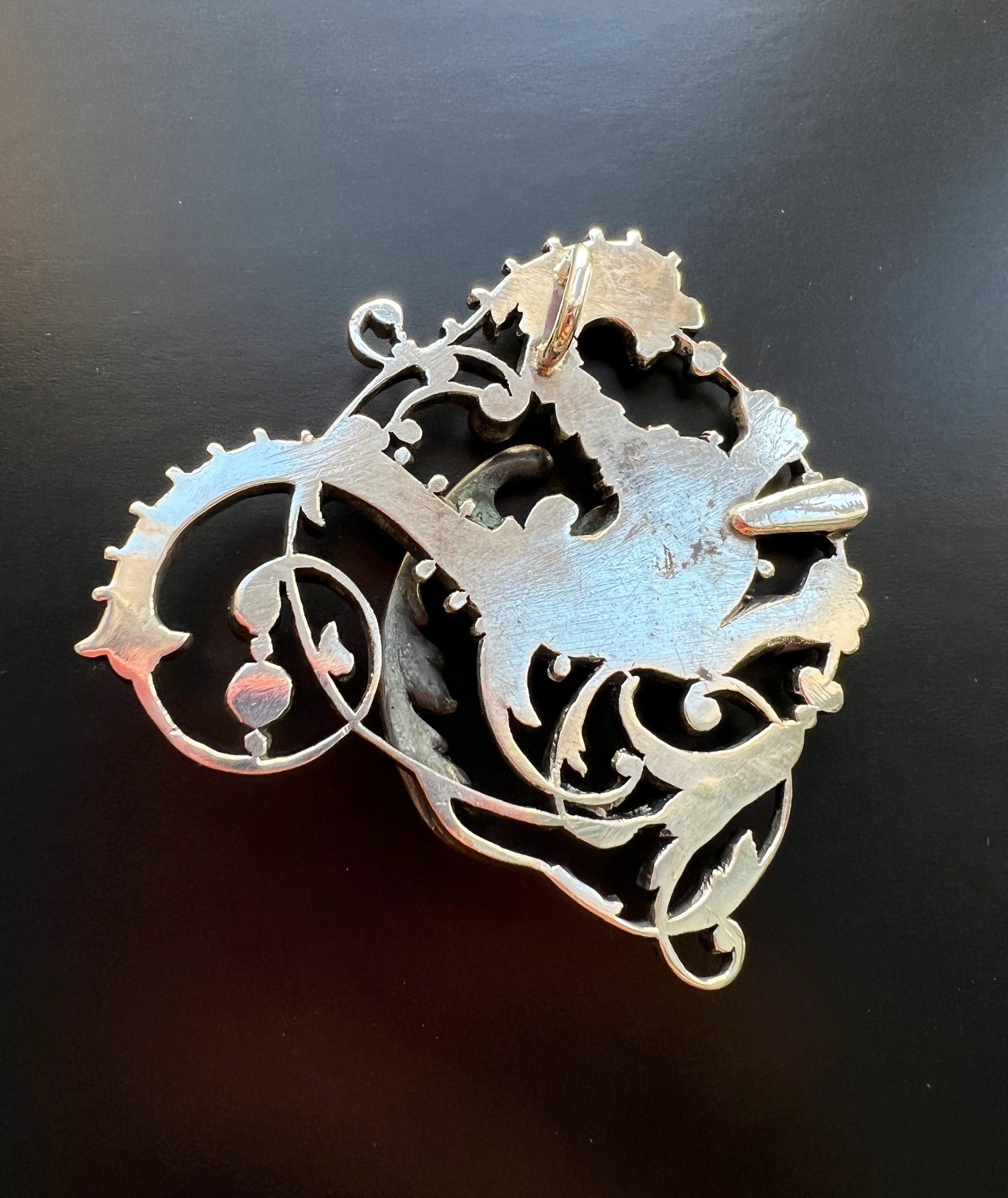 French Art Nouveau silver Chimera pendant - Curiously timeless